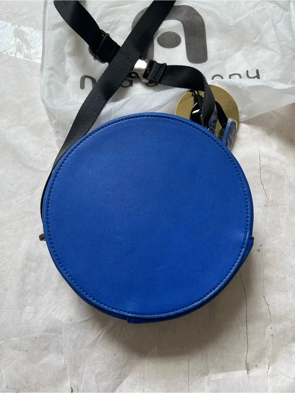 NWT New Nila Anthony Crossbody Round Bag Royal Blue Vegan Leather